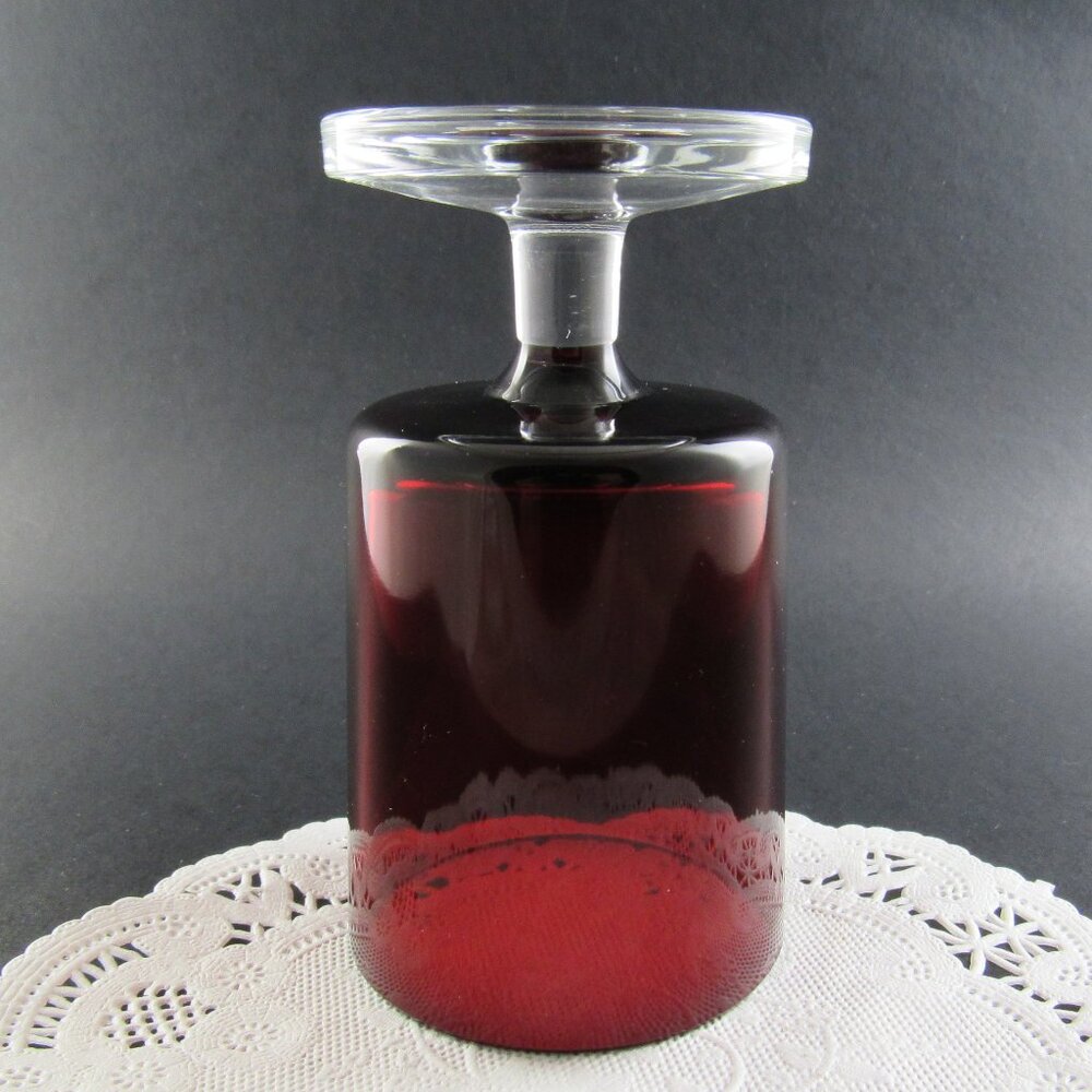 Vintage Arcoroc France Red Glass 4" Goblet 4 oz